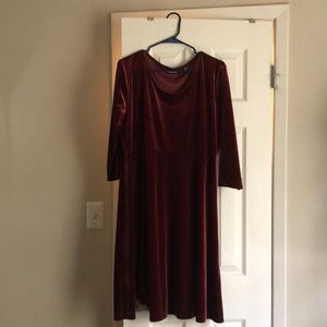 Red velveteen style dress